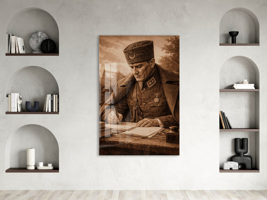 Mustafa Kemal Atatürk Cam Tablo - PeonyAta030