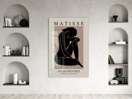 Matisse Minimal Kadın Silüeti Cam Tablo