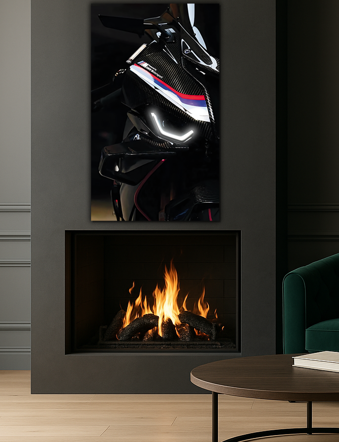 Spor Motosiklet UV Baskı Neon Duvar Dekoru | Pleksi Üzeri LED Işıklı Tablo | Lüks Motor Duvar Sanatı