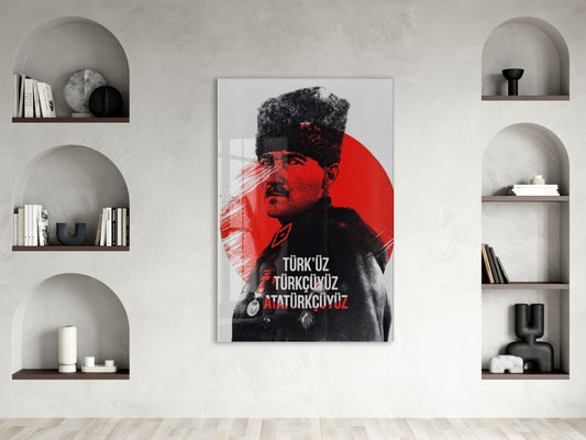 Mustafa Kemal Atatürk | Modern Cam Tablo-PeonyAta107