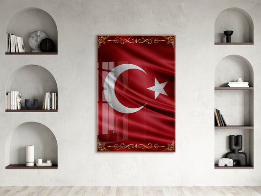 Türk Bayrağı Cam Tablo