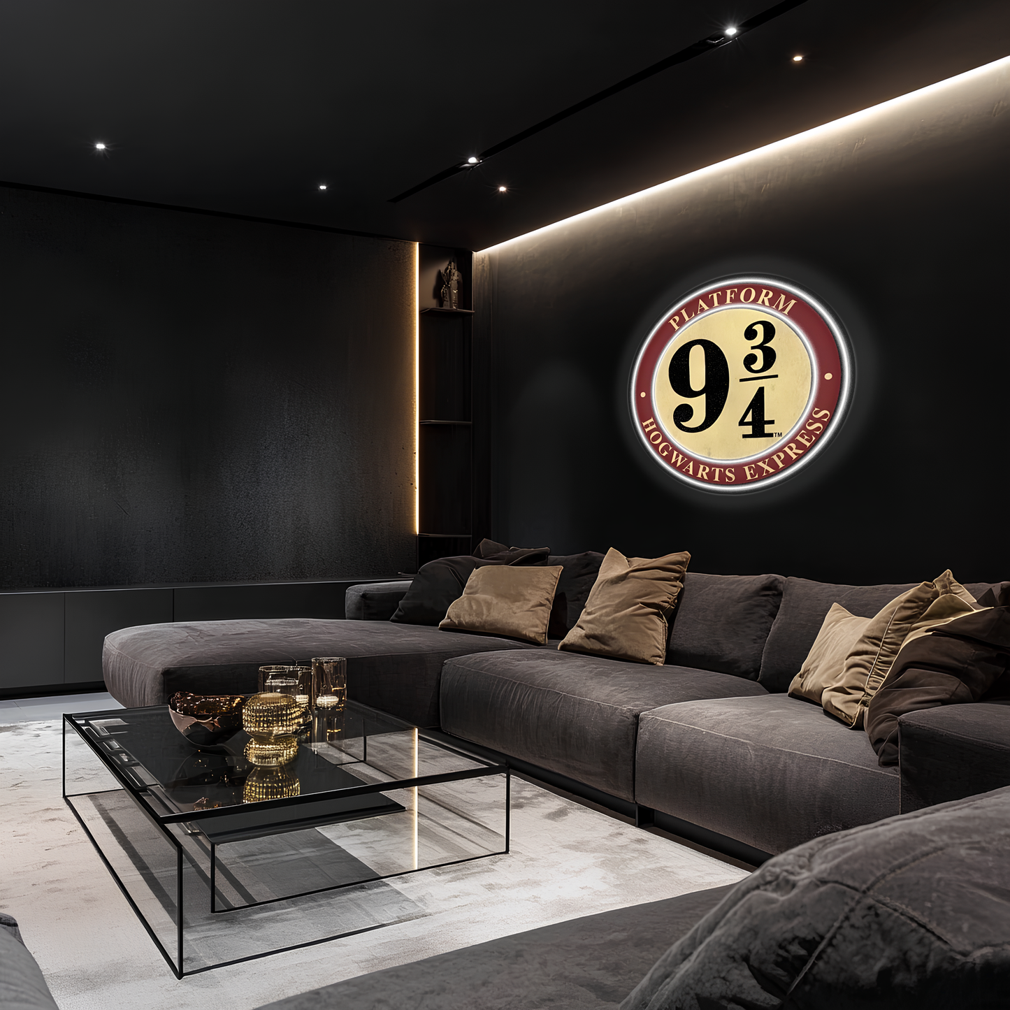 Magic Platform 9¾ Neon Duvar Dekoru | Film Temalı Işıklı Pleksi Tablo | Modern Ev ve Oda Dekoru