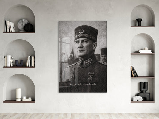 Mustafa Kemal Atatürk Cam Tablo - PeonyAta019