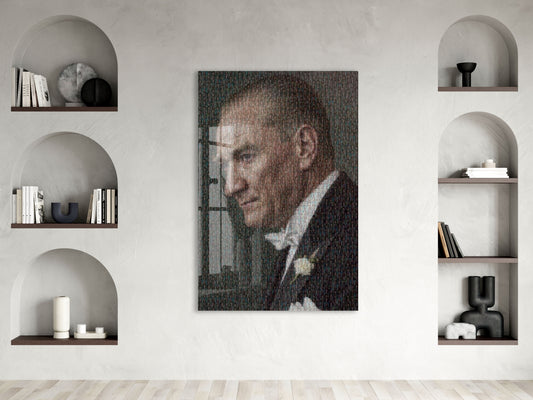 Mustafa Kemal Atatürk | Modern Cam Tablo-PeonyAta108