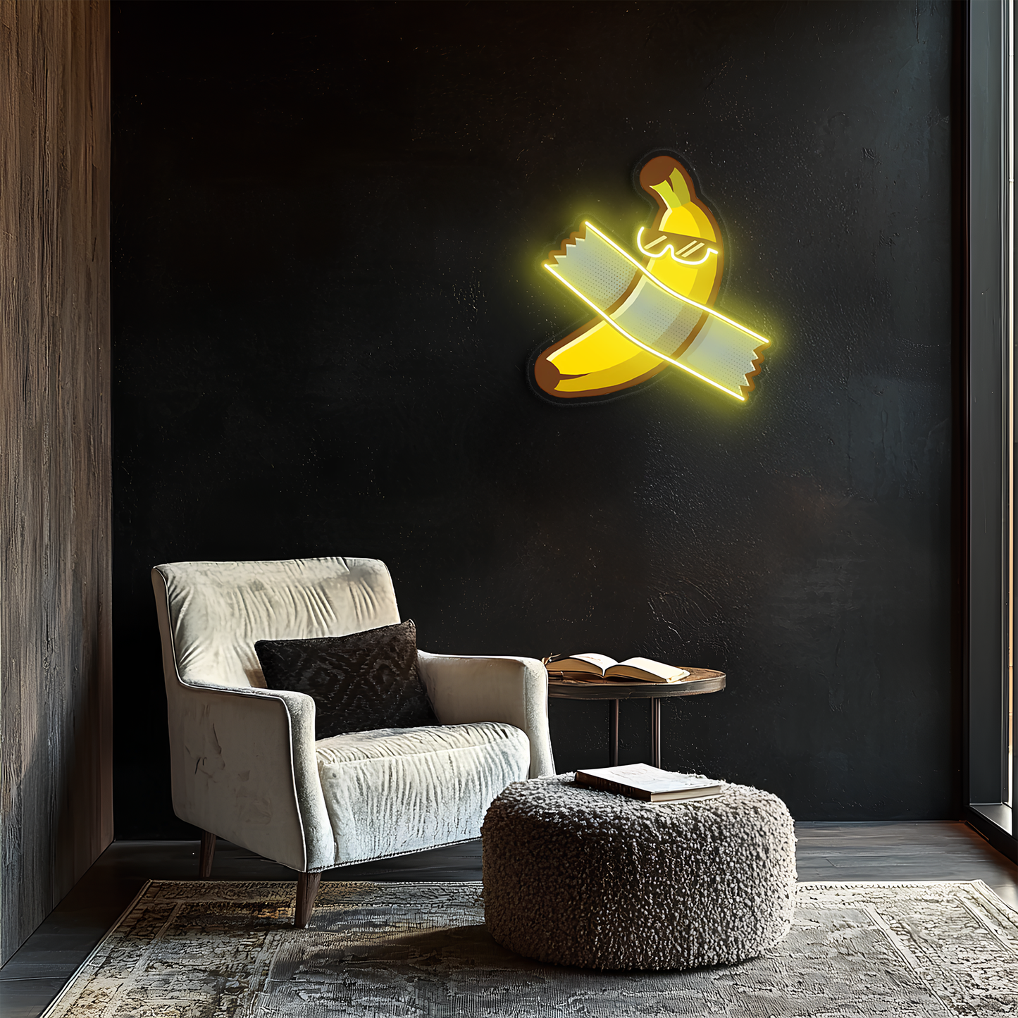 Pop Art Muz Neon Duvar Dekoru | Mizah Temalı Işıklı Pleksi Tablo | Modern Gamer ve Ofis Duvar Işığı