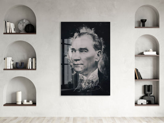 Mustafa Kemal Atatürk | Modern Cam Tablo-PeonyAta102