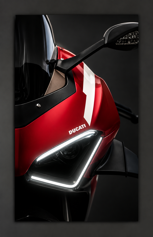 Kırmızı Spor Motosiklet UV Baskı Neon Duvar Dekoru | Pleksi Üzeri LED Işıklı Tablo | Modern Motor Duvar Sanatı