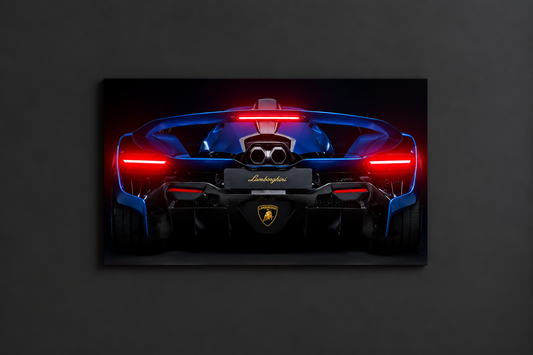 Pagani Tarzı UV Baskı Neon Duvar Dekoru | Pleksi Işıklı Süper Araba Tablo | Gamer Room Duvar Sanatı