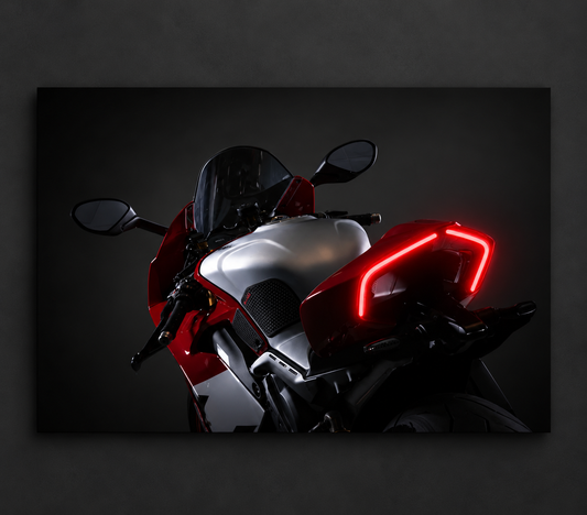 Spor Motosiklet UV Baskı Neon Tablo | LED Stop Işıklı Pleksi Duvar Dekoru | Motor Tutkunları İçin Özel Tasarım
