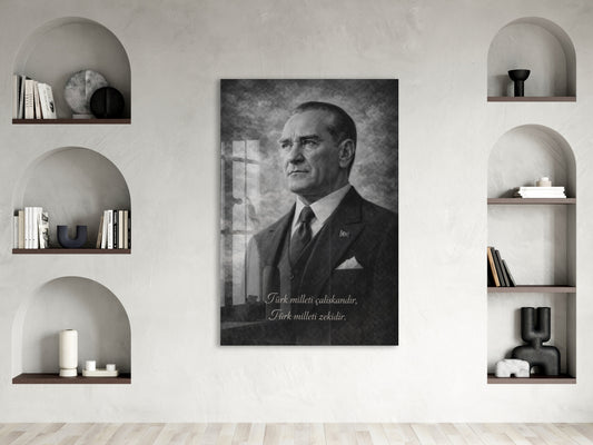 Mustafa Kemal Atatürk Cam Tablo- PeonyAta009