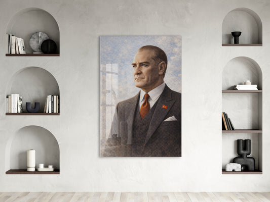 Mustafa Kemal Atatürk Cam Tablo - PeonyAta026