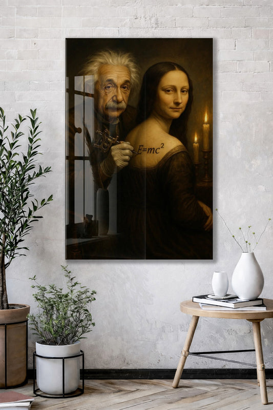 Modern Rönesans Cam Tablo – Bilimsel ve Sanatsal Duvar Dekoru - Peony090