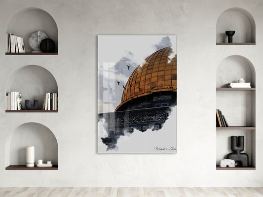 Mescid-i Aksa İslami Cam Tablo- PeonyDini027