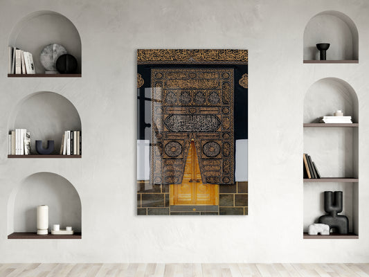 Kâbe Kapısı ve Kisve Detayı | Tevhid Hat Sanatı Cam Tablo - PeonyDini121