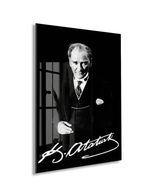 Mustafa Kemal Atatürk | Modern Cam Tablo-PeonyAta079