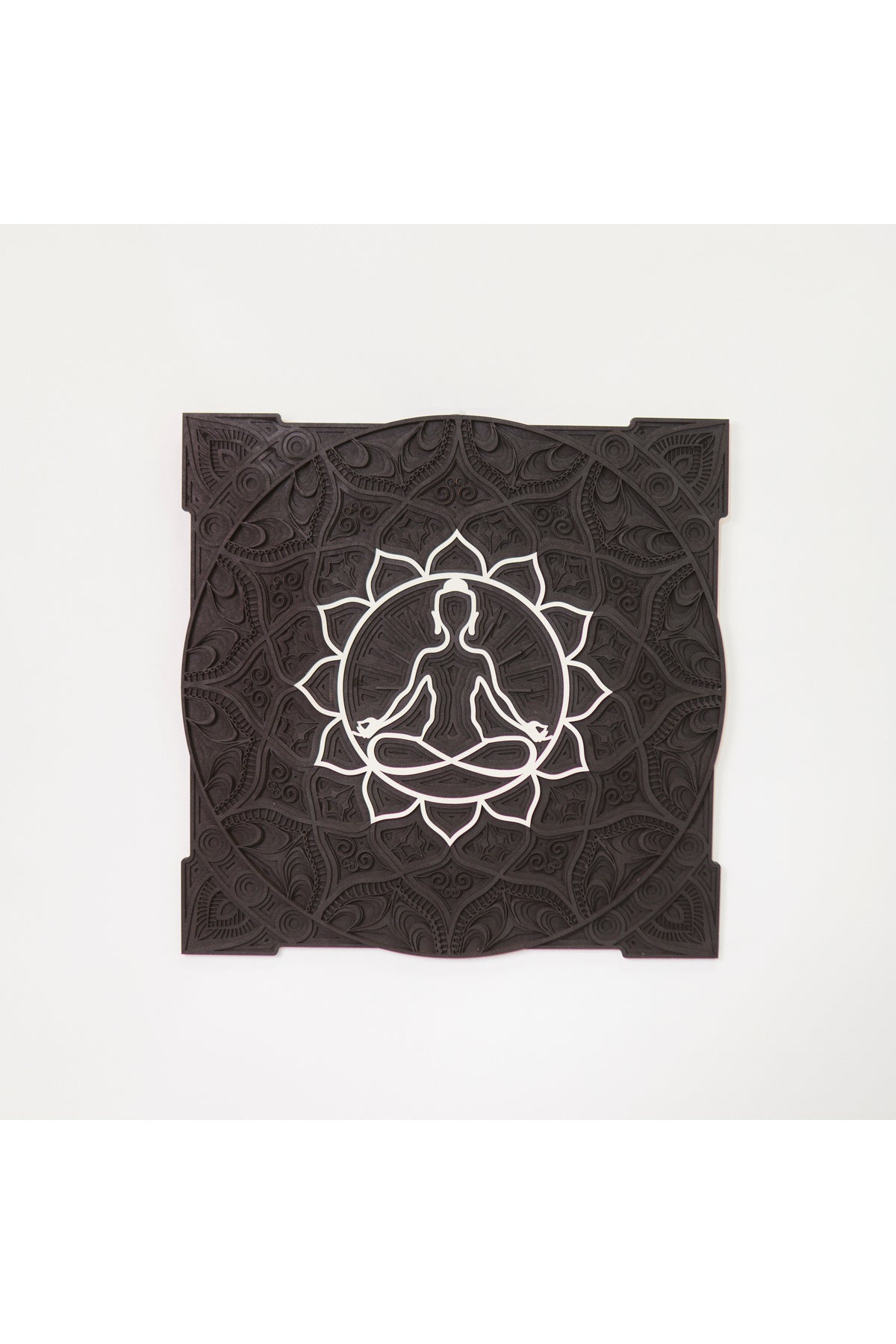 Lotus Mandala Duvar Dekoru - El Yapımı 6 Katmanlı Meditasyon Temalı Ahşap Tablo