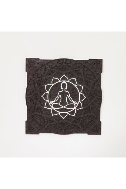 Lotus Mandala Duvar Dekoru - El Yapımı 6 Katmanlı Meditasyon Temalı Ahşap Tablo