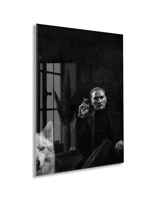 Mustafa Kemal Atatürk | Modern Cam Tablo-PeonyAta097