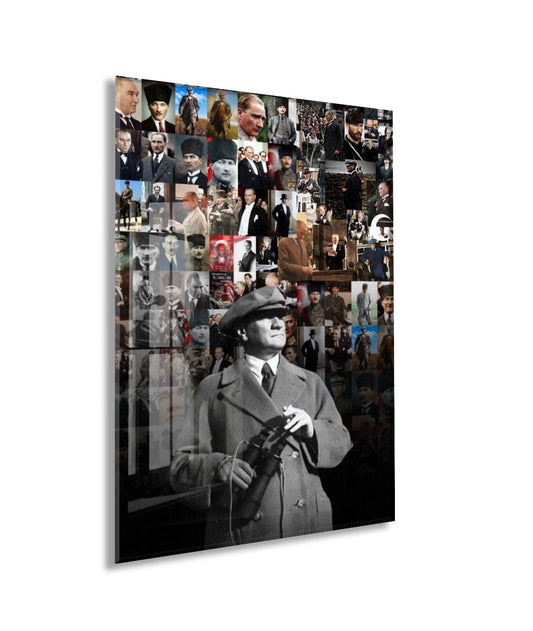 Mustafa Kemal Atatürk | Modern Cam Tablo-PeonyAta083