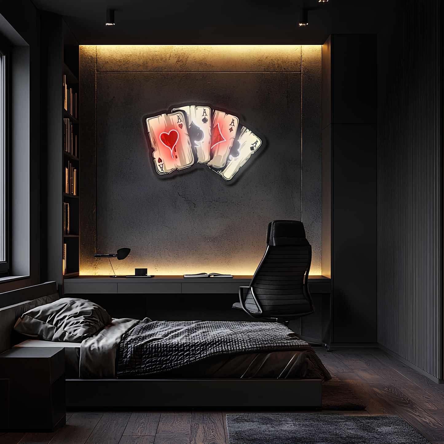 Cool Karakter Neon Duvar Dekoru | Mizahi Işıklı Pleksi Tablo | Genç Odası ve Ofis İçin Modern Dekor