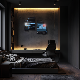 Araba Neon Tablo Araba duvar sanatı ışıklı, Araba led duvar dekoru, Araba led işareti, Garaj neon Tablo UvCar23
