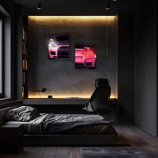 Araba Neon Tablo Araba duvar sanatı ışıklı, Araba led duvar dekoru, Araba led işareti, Garaj neon Tablo UvCar24