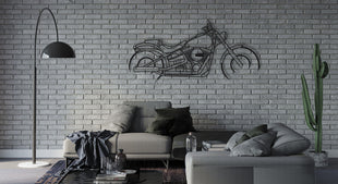 Harley Davidson Softail Stil Metal Duvar Dekoru – Klasik Chopper Tasarımı 012