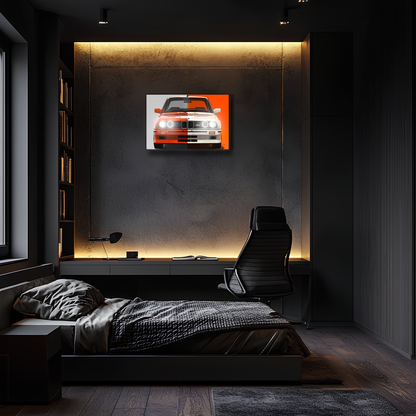 Retro BMW M Tarzı UV Baskı Neon Duvar Dekoru | Klasik Araba Pleksi Işıklı Tablo | Gamer Room Duvar Sanatı