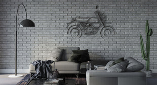 Honda Dax ST70 Stil Metal Duvar Dekoru – Lazer Kesim Retro Motosiklet Tasarımı 011