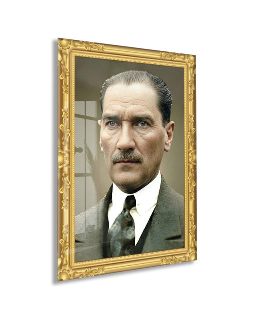 Mustafa Kemal Atatürk Klasik Portre Cam Tablo
