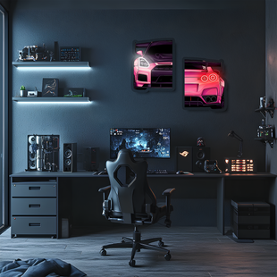 Araba Neon Tablo Araba duvar sanatı ışıklı, Araba led duvar dekoru, Araba led işareti, Garaj neon Tablo UvCar24