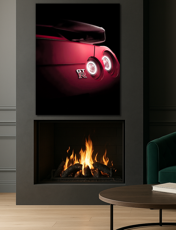 Spor Otomobil UV Baskı Neon Duvar Dekoru | Pleksi Üzeri LED Işıklı Tablo | Modern Araç Duvar Sanatı