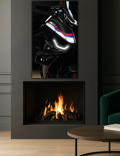 Spor Motosiklet UV Baskı Neon Duvar Dekoru | Pleksi Üzeri LED Işıklı Tablo | Lüks Motor Duvar Sanatı