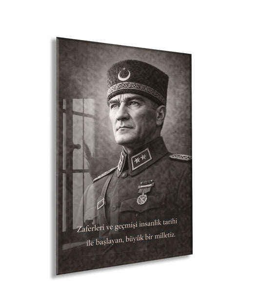 Mustafa Kemal Atatürk Cam Tablo - PeonyAta020