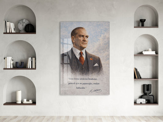 Mustafa Kemal Atatürk Cam Tablo - PeonyAta022