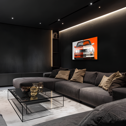 Retro BMW M Tarzı UV Baskı Neon Duvar Dekoru | Klasik Araba Pleksi Işıklı Tablo | Gamer Room Duvar Sanatı