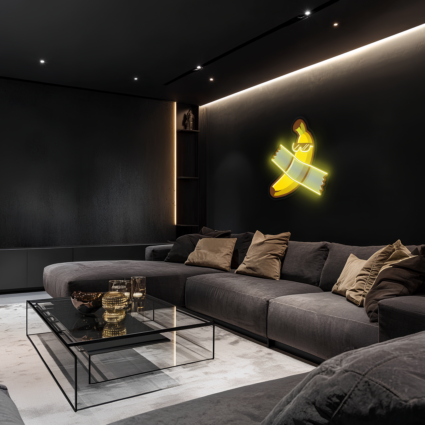 Pop Art Muz Neon Duvar Dekoru | Mizah Temalı Işıklı Pleksi Tablo | Modern Gamer ve Ofis Duvar Işığı