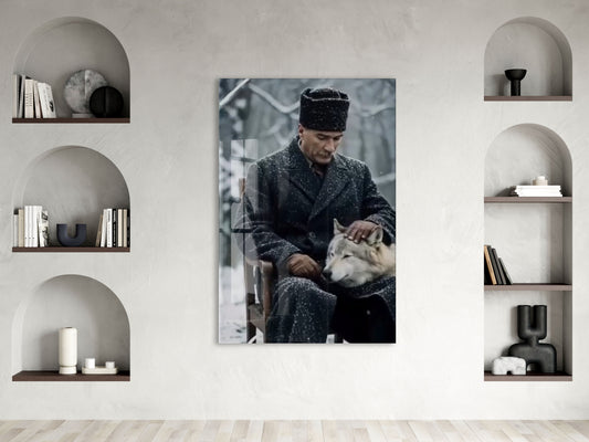 Mustafa Kemal Atatürk | Modern Cam Tablo-PeonyAta100