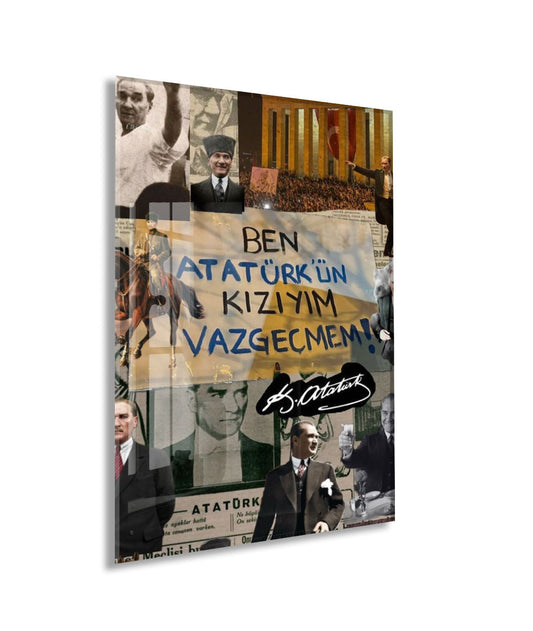 Mustafa Kemal Atatürk | Modern Cam Tablo-PeonyAta098
