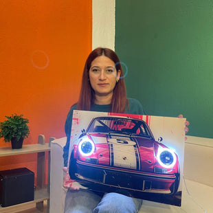 Araba Neon Tablo Araba duvar sanatı ışıklı, Araba led duvar dekoru, Araba led işareti, Garaj neon Tablo UvCar08