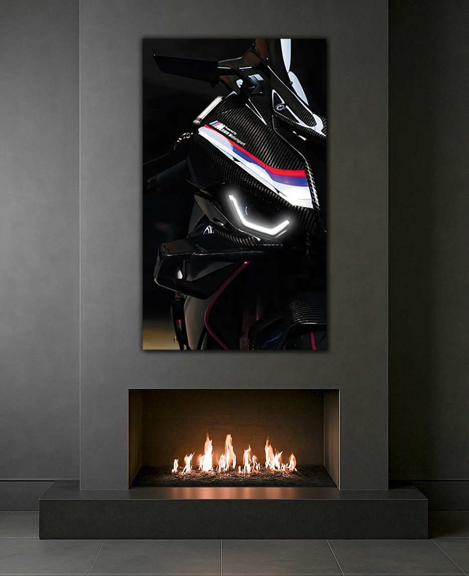 Spor Motosiklet UV Baskı Neon Duvar Dekoru | Pleksi Üzeri LED Işıklı Tablo | Lüks Motor Duvar Sanatı