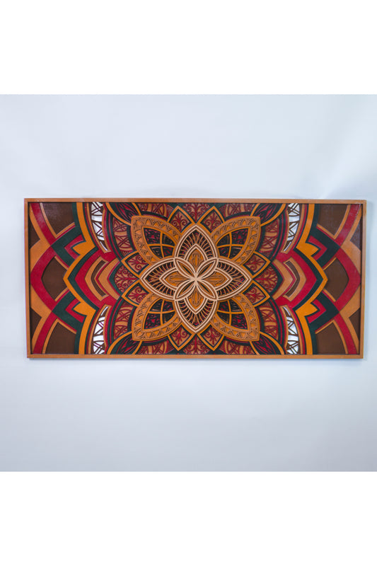 Boho Duvar Dekoru – El Yapımı 7 Katmanlı Renkli Mandala Ahşap Tablo – 3 Ölçü Seçeneği