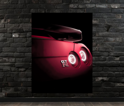 Spor Otomobil UV Baskı Neon Duvar Dekoru | Pleksi Üzeri LED Işıklı Tablo | Modern Araç Duvar Sanatı