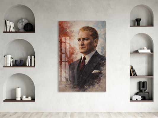 Atatürk Portresi Cam Baskı Tablo