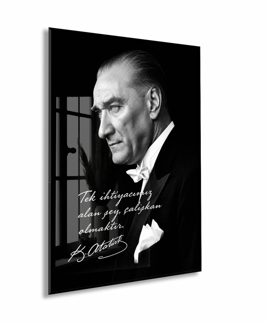 Mustafa Kemal Atatürk | Modern Cam Tablo-PeonyAtanew003