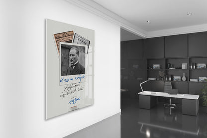 Mustafa Kemal Atatürk 10 Kasım Anma Cam Tablo – Kasım Soğuk Yokluğun Isıtıyor Bizi Tasarım Duvar