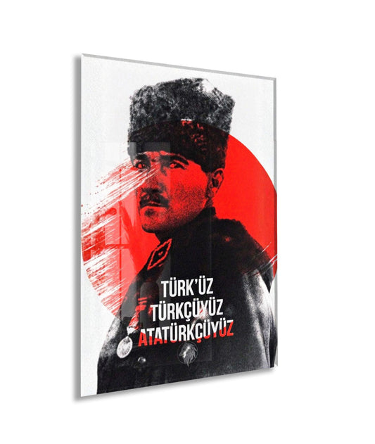 Mustafa Kemal Atatürk | Modern Cam Tablo-PeonyAta107