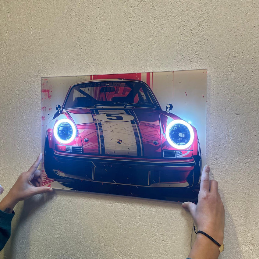 Araba Neon Tablo Araba duvar sanatı ışıklı, Araba led duvar dekoru, Araba led işareti, Garaj neon Tablo UvCar08