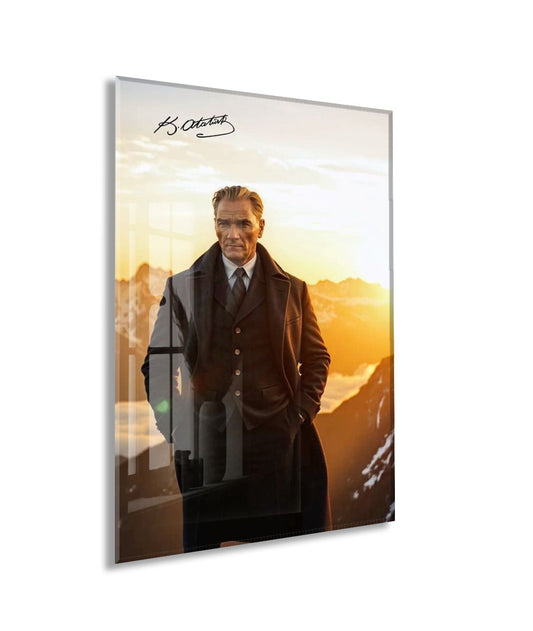 Mustafa Kemal Atatürk | Modern Cam Tablo-PeonyAta092
