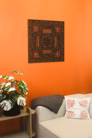 Mandala Ahşap Duvar Tablosu | 8 Katmanlı Lazer Kesim | El Boyaması Katmanlı Dekor | 50-75-100 cm | Ücretsiz Kargo